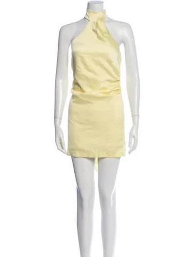 Pre-owned Nookie Halterneck Mini Dress In Yellow