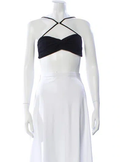 Pre-owned Nookie Halterneck Sleeveless Crop Top In Black