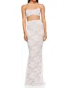 Nookie Heaven Lace Crop Top And Maxi Skirt Set In White In Neutral