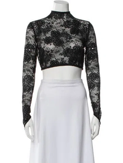 Pre-owned Nookie Lace Pattern Mock Neck Crop Top W/ Tags In Multi