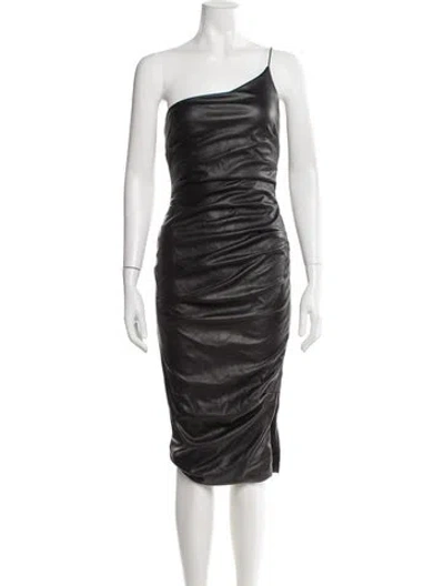 Pre-owned Nookie Leather Knee-length Dress In Black