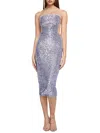 NOOKIE LUMIERE WOMENS SEQUINED MIDI COCKTAIL AND PARTY DRESS