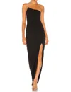 Nookie Lust One Shoulder Gown In Black In Black