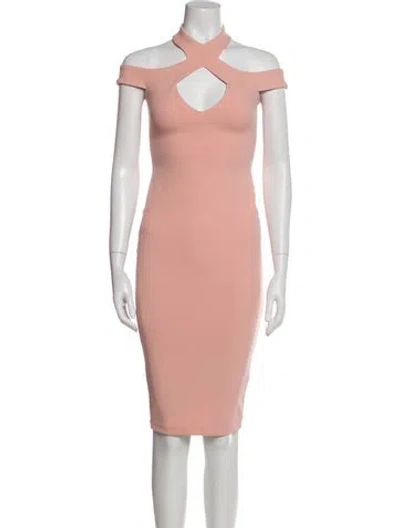Pre-owned Nookie Mock Neck Knee-length Dress In Pink