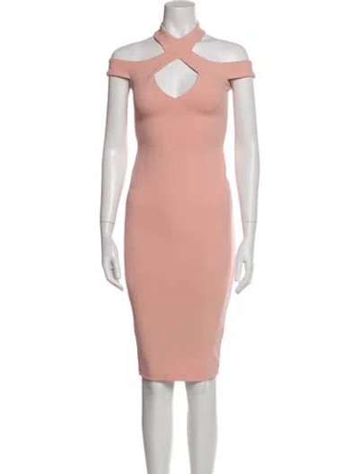 Pre-owned Nookie Mock Neck Knee-length Dress W/ Tags In Pink