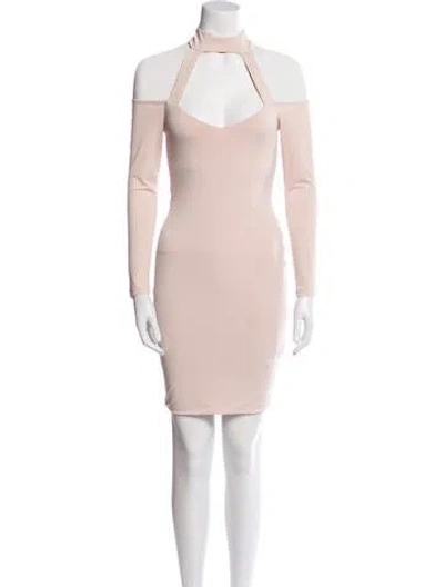 Pre-owned Nookie Mock Neck Mini Dress In Neutral