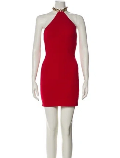 Pre-owned Nookie Mock Neck Mini Dress In Red