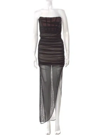 Pre-owned Nookie Nylon Long Dress In Black