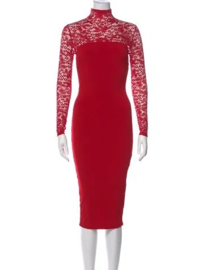 Pre-owned Nookie Nylon Midi Length Dress In Red
