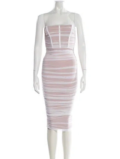 Pre-owned Nookie Nylon Midi Length Dress In White