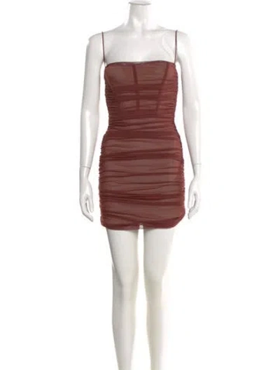 Pre-owned Nookie Nylon Mini Dress In Brown