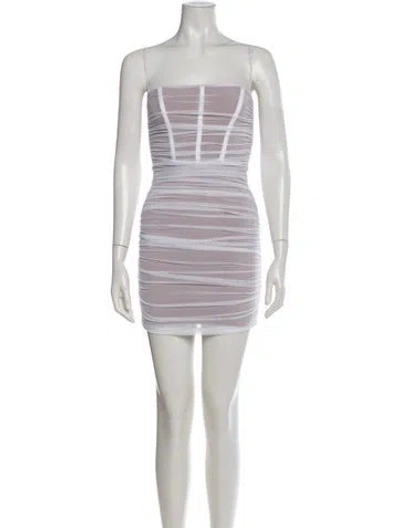 Pre-owned Nookie Nylon Mini Dress In White