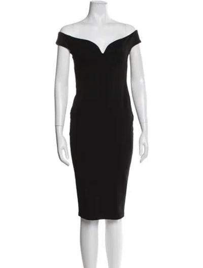 Pre-owned Nookie Off-the-shoulder Knee-length Dress W/ Tags In Black