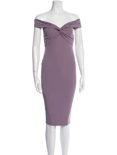 Pre-owned Nookie Off-the-shoulder Knee-length Dress W/ Tags In Purple