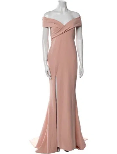 Pre-owned Nookie Off-the-shoulder Long Dress In Pink