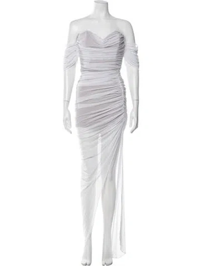 Pre-owned Nookie Off-the-shoulder Long Dress In White