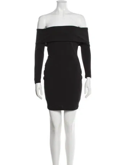 Pre-owned Nookie Off-the-shoulder Mini Dress In Gray