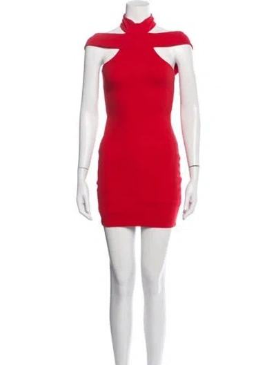 Pre-owned Nookie Off-the-shoulder Mini Dress In Red
