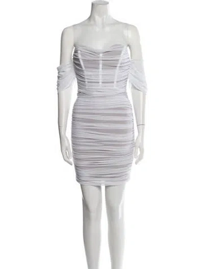 Pre-owned Nookie Off-the-shoulder Mini Dress In White
