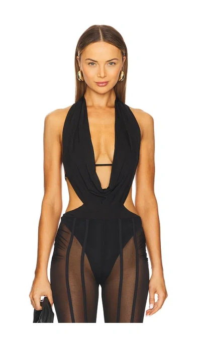 Nookie Olivia Drape Bodysuit In Black