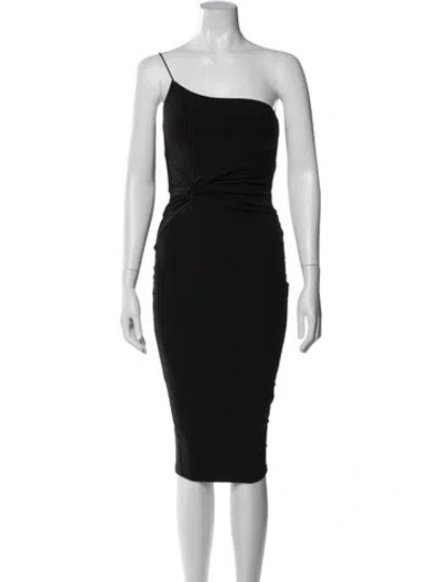 Pre-owned Nookie One-shoulder Knee-length Dress W/ Tags In Black