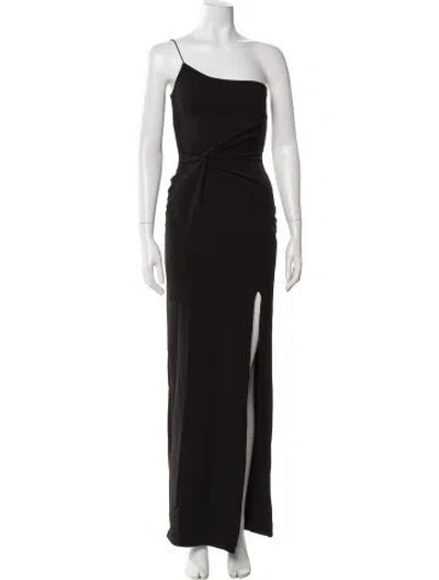 Pre-owned Nookie One-shoulder Long Dress In Black