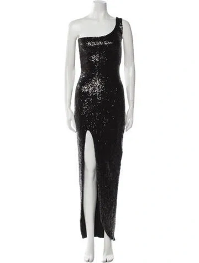 Pre-owned Nookie One-shoulder Long Dress In Black