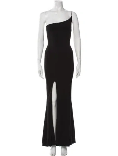 Pre-owned Nookie One-shoulder Long Dress In Black