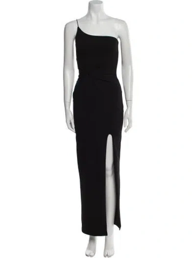 Pre-owned Nookie One-shoulder Long Dress In Black
