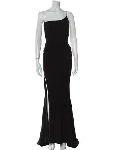 Pre-owned Nookie One-shoulder Long Dress In Black