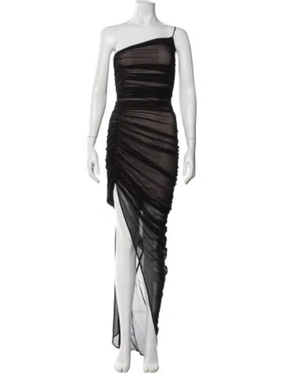 Pre-owned Nookie One-shoulder Long Dress In Black