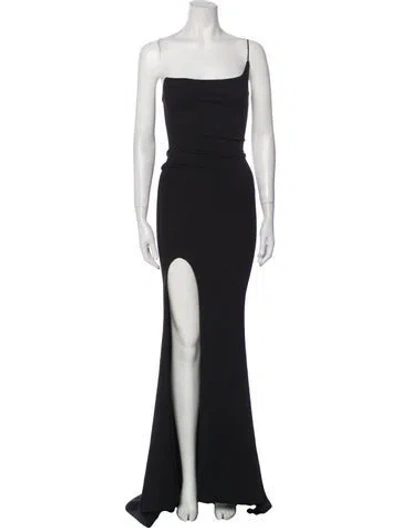 Pre-owned Nookie One-shoulder Long Dress In Black