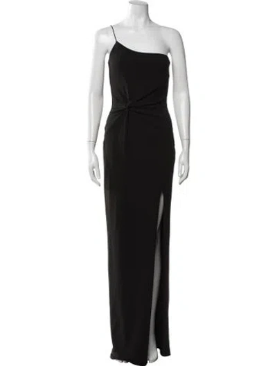 Pre-owned Nookie One-shoulder Long Dress In Black