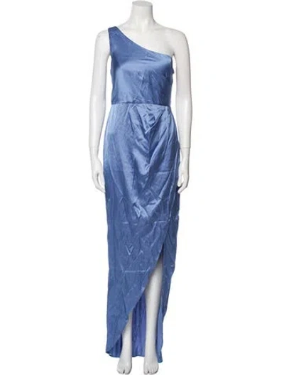 Pre-owned Nookie One-shoulder Long Dress In Blue