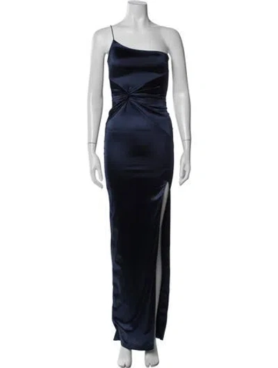 Pre-owned Nookie One-shoulder Long Dress In Blue