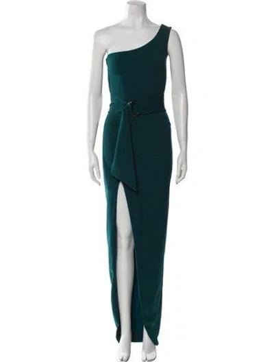 Pre-owned Nookie One-shoulder Long Dress In Green