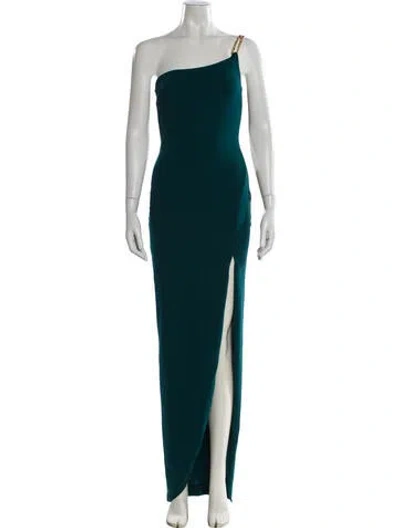 Pre-owned Nookie One-shoulder Long Dress In Green
