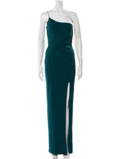 Pre-owned Nookie One-shoulder Long Dress In Green