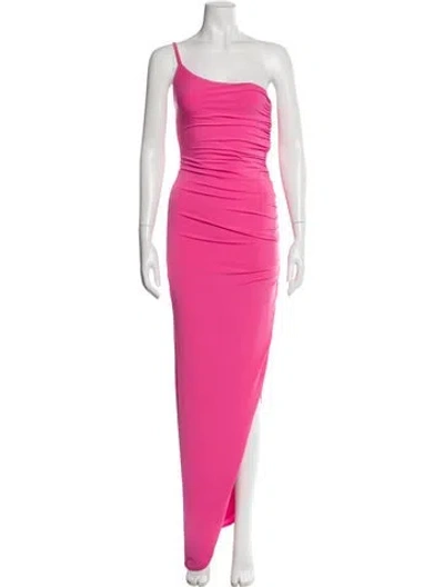 Pre-owned Nookie One-shoulder Long Dress In Pink
