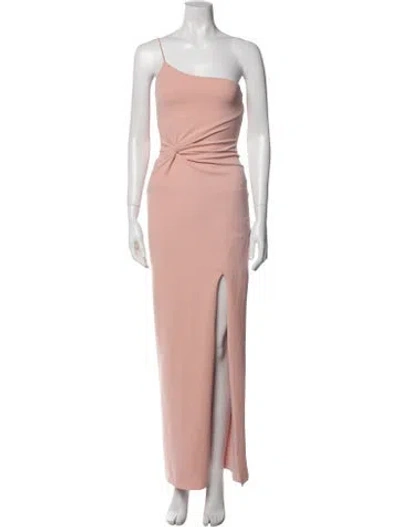 Pre-owned Nookie One-shoulder Long Dress In Pink