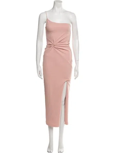 Pre-owned Nookie One-shoulder Long Dress In Pink