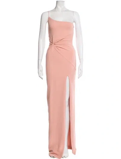 Pre-owned Nookie One-shoulder Long Dress In Pink