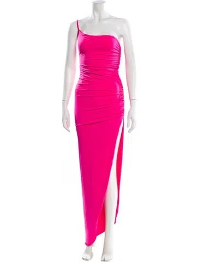 Pre-owned Nookie One-shoulder Long Dress In Pink