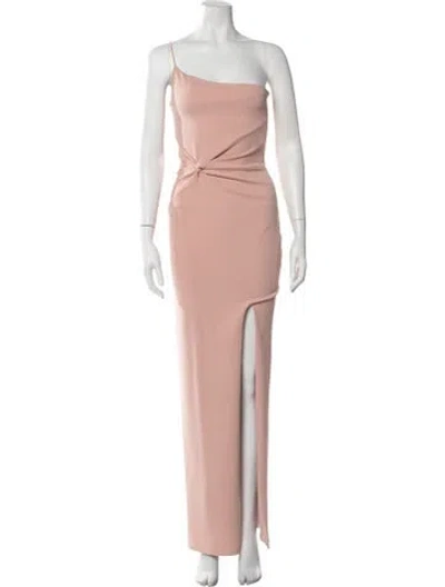 Pre-owned Nookie One-shoulder Long Dress In Pink