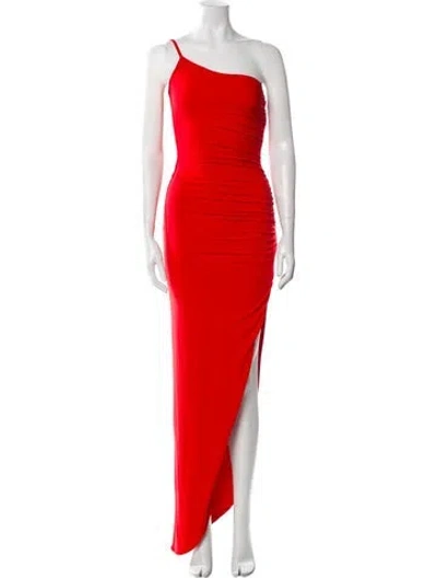 Pre-owned Nookie One-shoulder Long Dress In Red