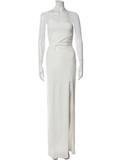 Pre-owned Nookie One-shoulder Long Dress In White