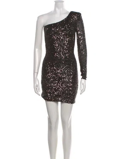 Pre-owned Nookie One-shoulder Mini Dress In Neutral