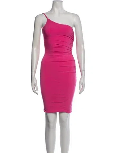Pre-owned Nookie One-shoulder Mini Dress In Pink
