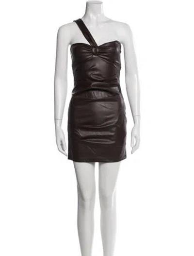 Pre-owned Nookie One-shoulder Mini Dress W/ Tags In Burgundy