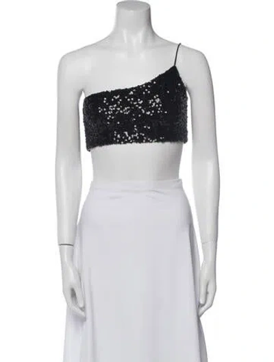 Pre-owned Nookie One-shoulder Sleeveless Crop Top W/ Tags In Black